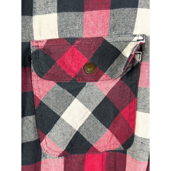 Wolverine Plaid Flannel Button Up Jacket Quilt Interior Shacket Pink Red Mens XL - Picture 9 of 10